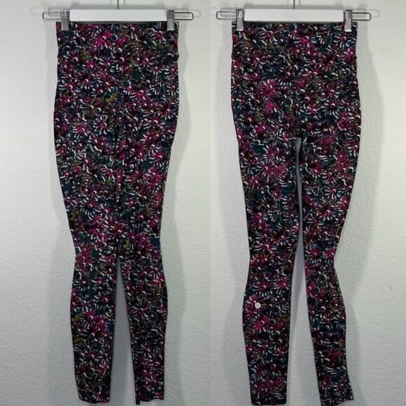 Lululemon Base Pace HR Tight 28"  Floral‎ Electric size 4 - Picture 2 of 9